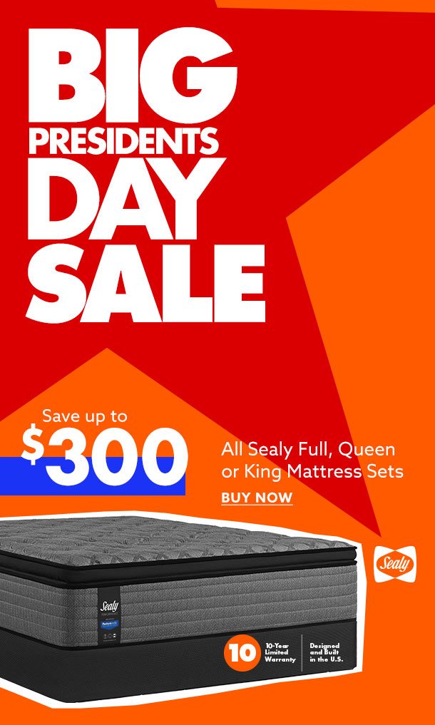 Save up to $300 on All Sealy mattress sets
