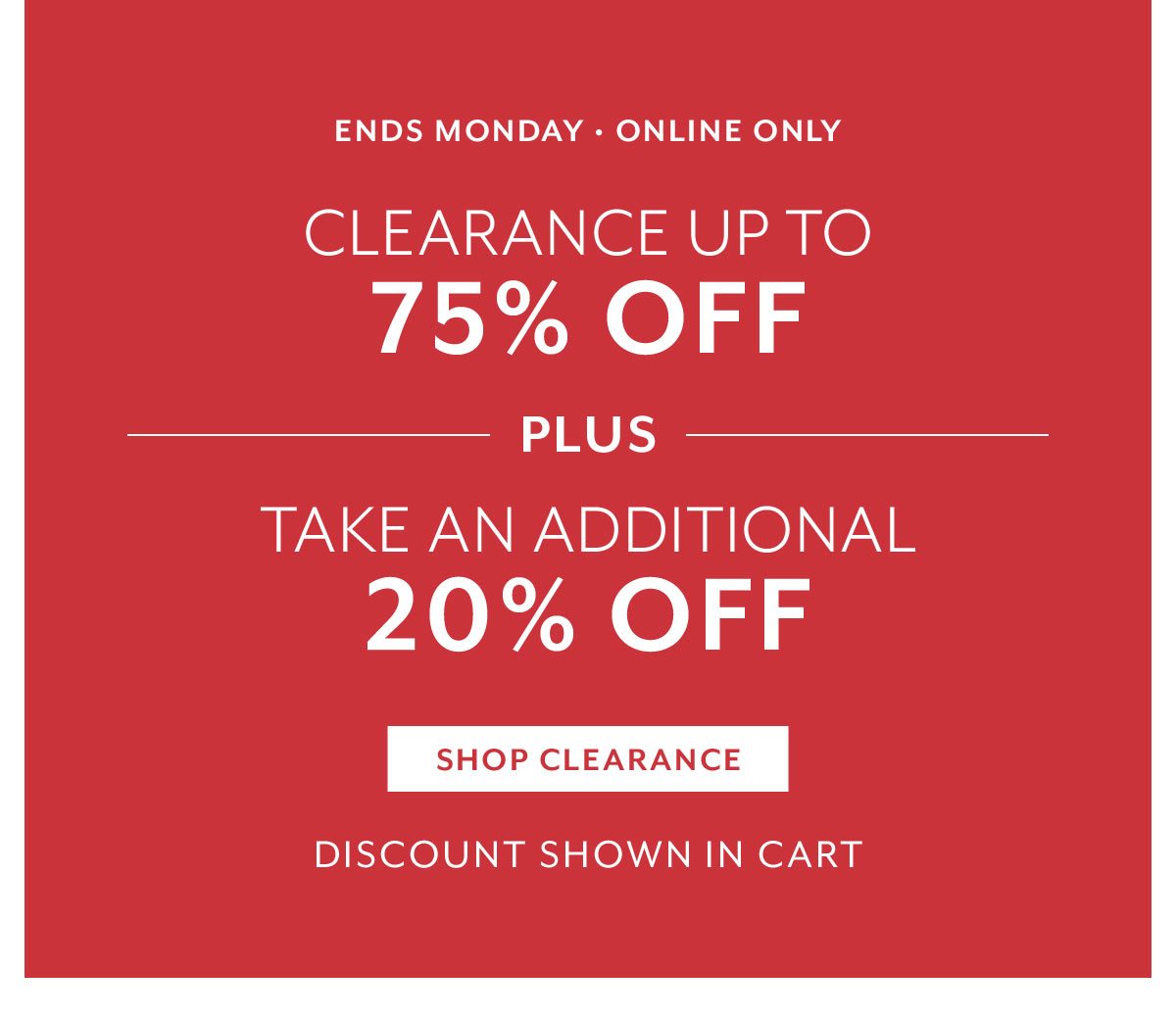 20% off Clearance