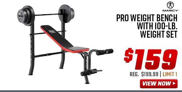 Marcy Pro Weight Bench with 100-lb. Weight Set