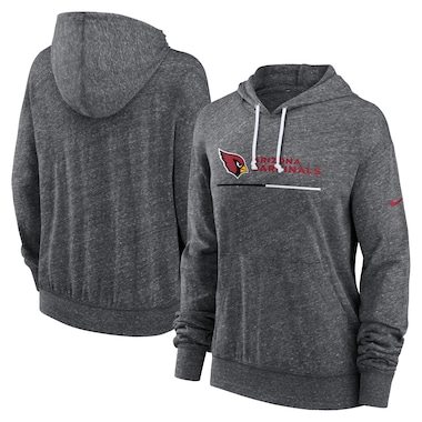 Women's Nike Heather Charcoal Arizona Cardinals Team Spirit Gym Vintage Lightweight Hooded Top