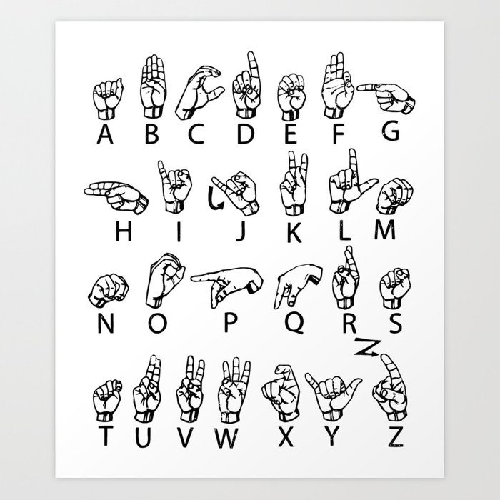 ASL American Sign Language Art Print Art Print