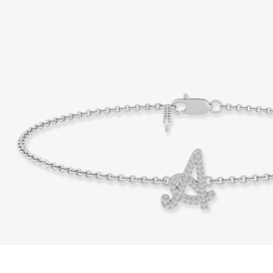 1/20 - 1/6 ct tw Diamond Initial Bracelet