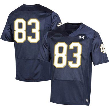 Under Armour #83 Notre Dame Fighting Irish Navy Premier Football Jersey