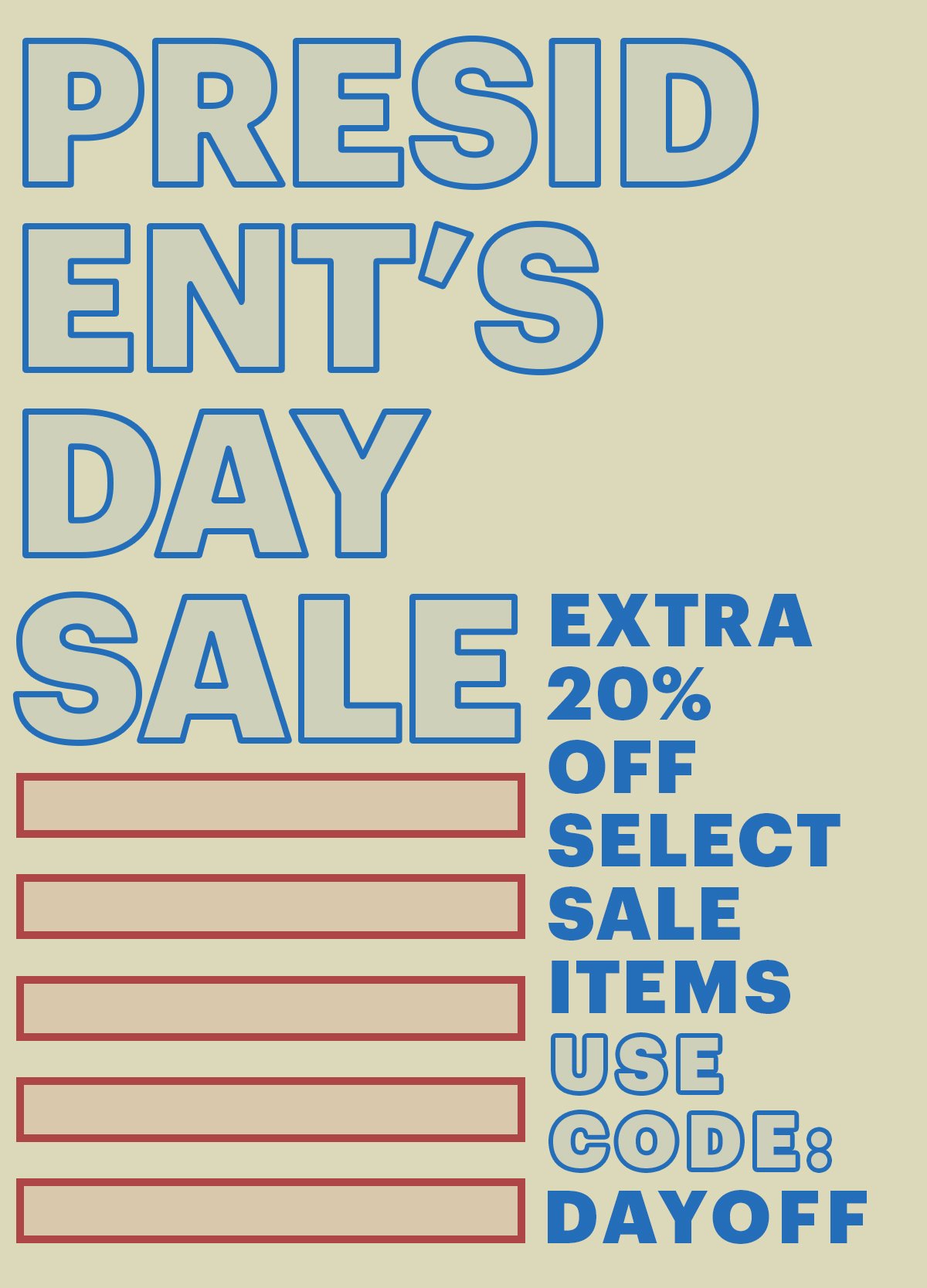 The Presidents Day Sale