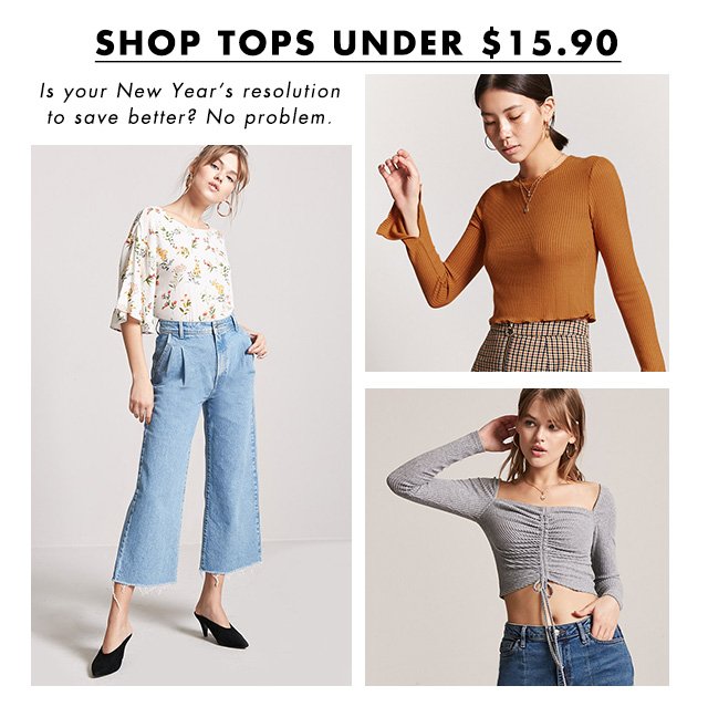 Shop all tops under $15.90