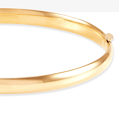 High Polish Bangle Bracelet 10K Yellow Gold