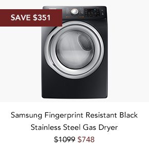 Shop Samsung Fingerprint Resistant Black Stainless Steel Gas Dryer