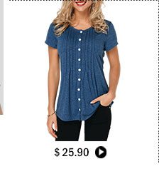 Crinkle Chest Button Up Navy Blue T Shirt