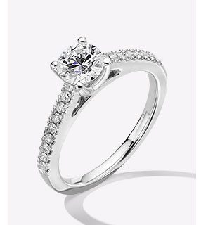 Modern Creation 14K White Gold Lab-Created Diamond Engagement Ring