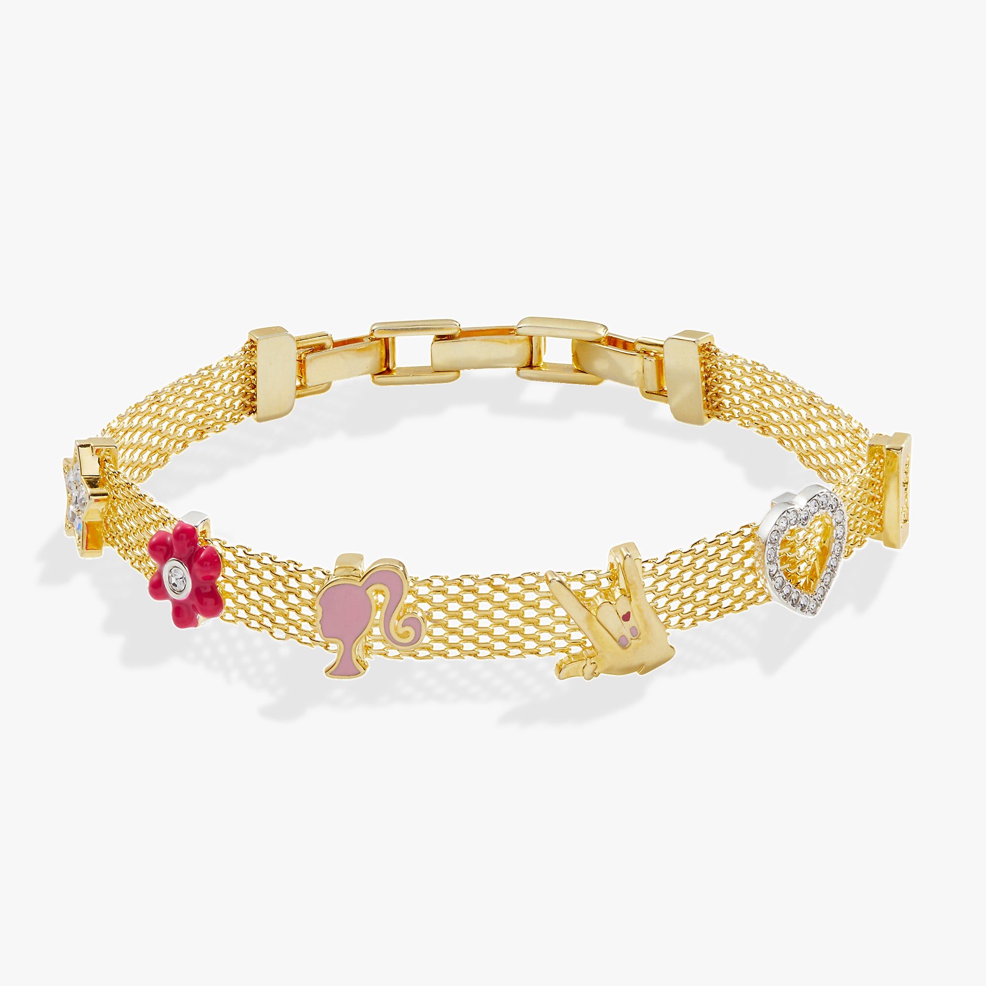 Image of Barbie™ Multicharm Mesh Chain Bracelet