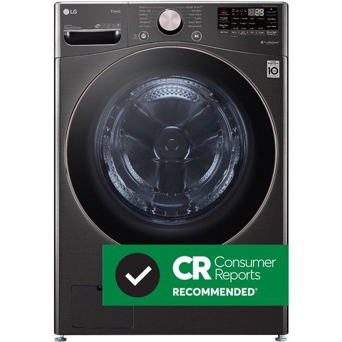 LG Large Capacity Smart WiFi Front Load Washer with TurboWash 360° - 4.5 cu. ft. Black Steel