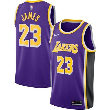 LeBron James Los Angeles Lakers Nike Replica Swingman Jersey - Statement Edition - Purple