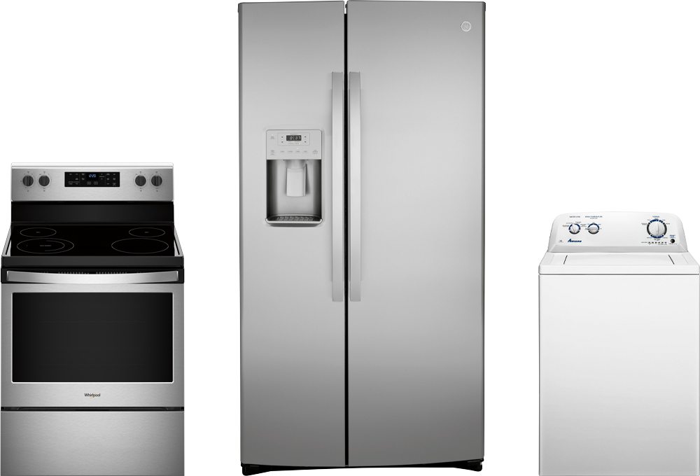 Refrigerator, range, washer