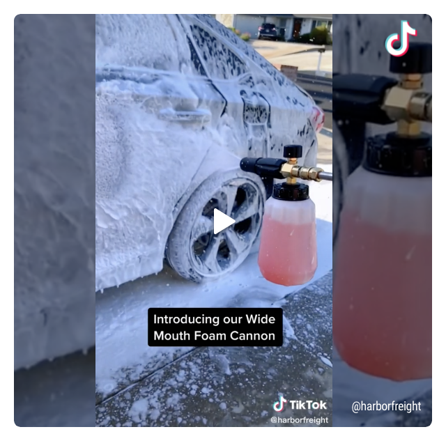 Premium Wide Mouth Pressure Washer Foam Cannon - View TikTok Video