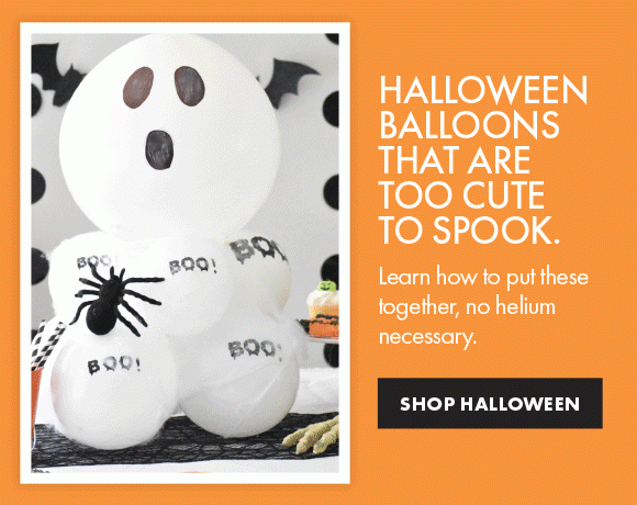 Halloween balloons that are too cute to spook. | Learn how to put these together, no helium necessary. | Shop Halloween