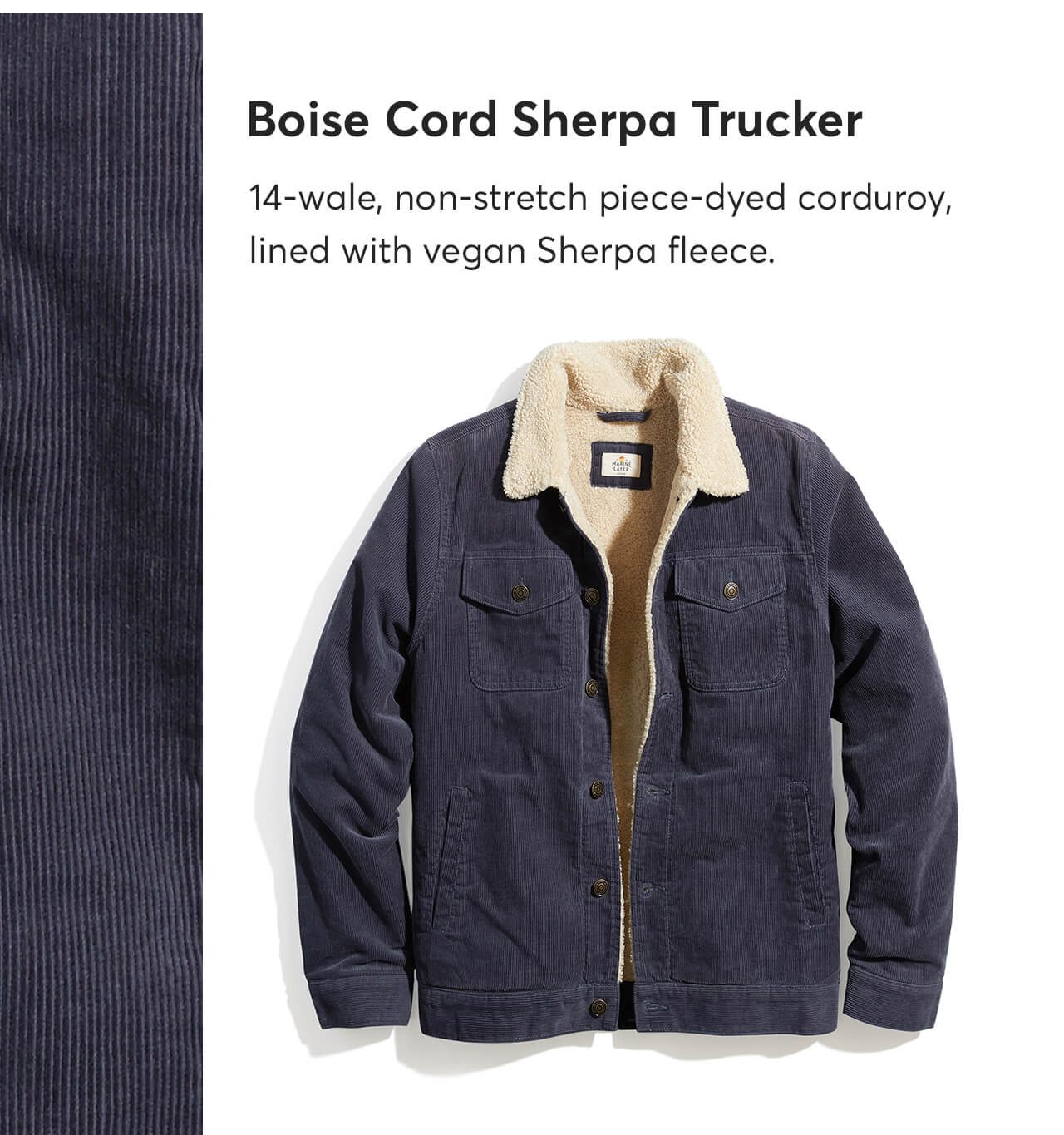 marine layer boise cord sherpa trucker