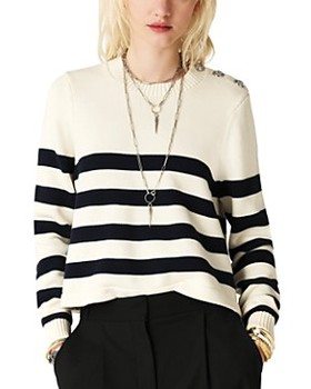 ba&sh Milo Striped Cropped Sweater