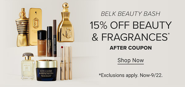 15% off select beauty and fragrances after coupon. Shop now.