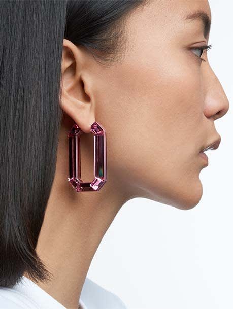 Lucent hoop earrings, Pink