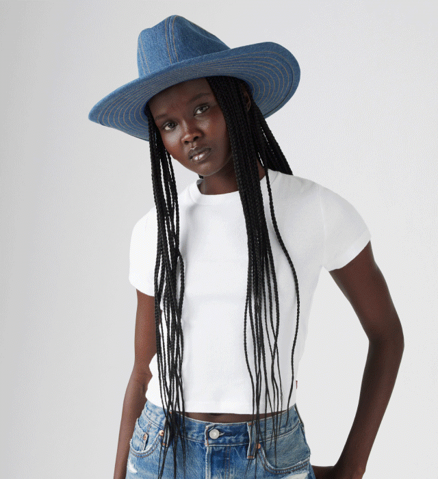 DENIM COWBOY HAT