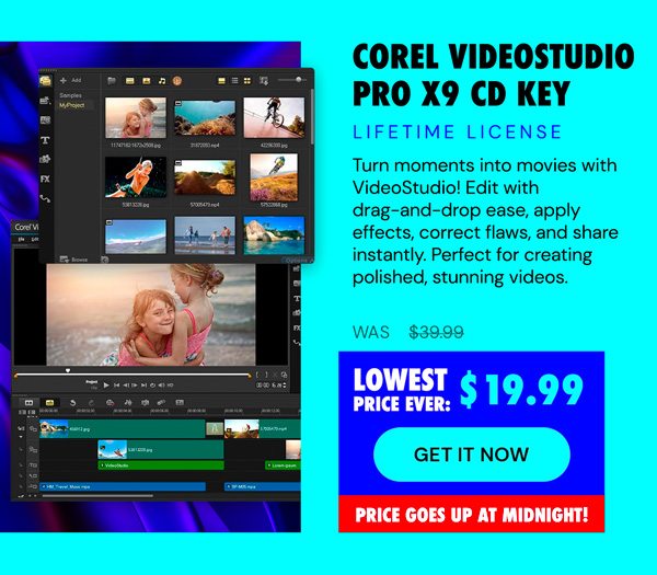 Corel VideoStudio Pro X9 CD Key (Lifetime / 1 PC)