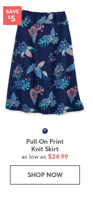 Pull-On Print Knit Skirt as low as $24.99