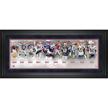 Tom Brady New England Patriots Framed 10" x 30" Legacy Career Timeline Collage