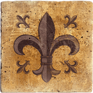 Rustic Fleur-de-Lis Square Coaster Set