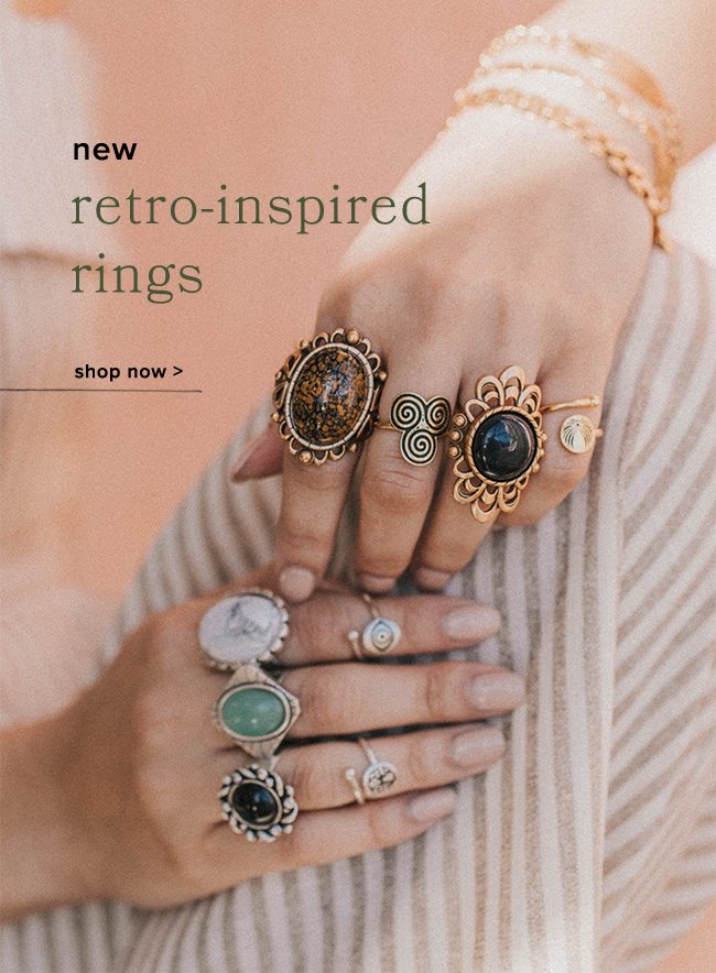 New retro-inspired rings from Alex and Ani.