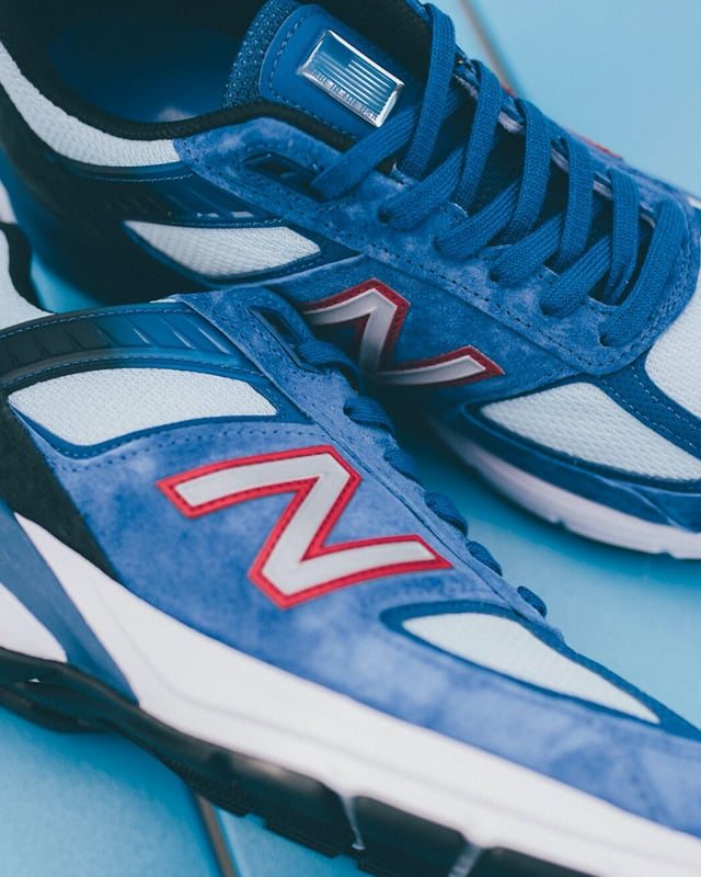 red and blue new balance 990