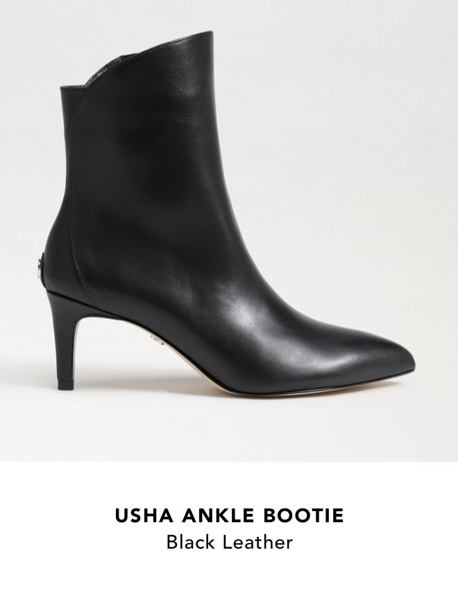 Usha Ankle Bootie (Black Leather)