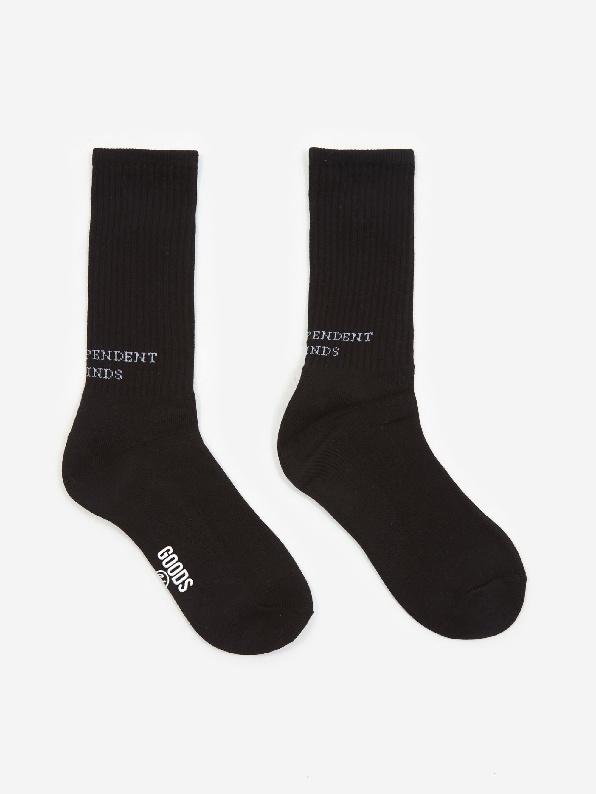 Image of Goodhood Worldwide Independent Minds Sock - Black/White