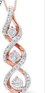 Rose Gold 3-Stone Diamond Necklace