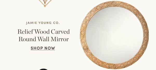 Relief Wood Carved Round Wall Mirror