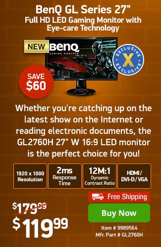 BenQ 27" Class 1080p LED Monitor  | 9989564 | Shop Now