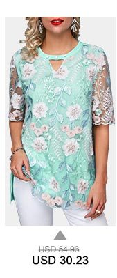 Faux Pearl Embellished Keyhole Neckline Blouse