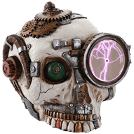 Steampunk Plasma Skull Statue