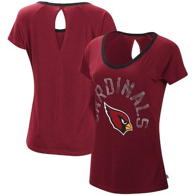 Arizona Cardinals Touch by Alyssa Milano Women's Touch Starting Line Up Scoop Neck T-Shirt – Cardinal/Black