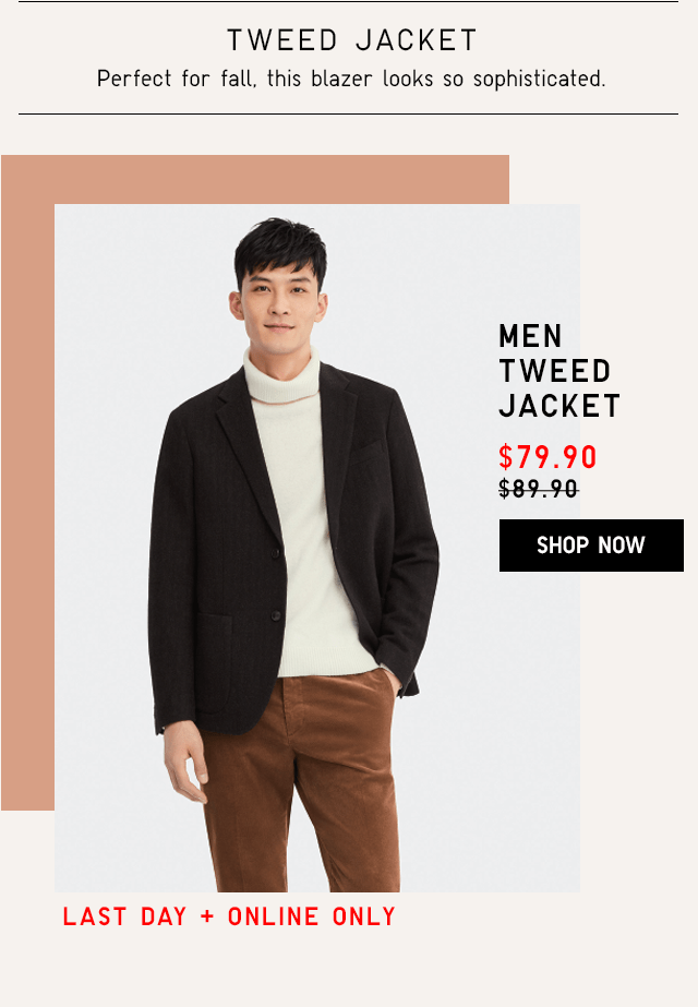 MEN TWEED JACKET $69.90 - SHOP NOW