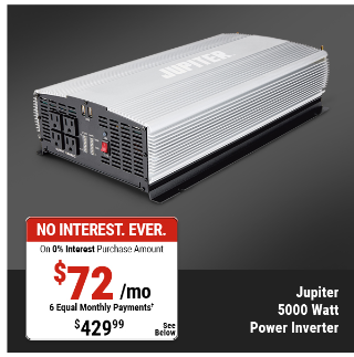 5000 Watt Continuous/10,000 Watt Peak Modified Sine Wave Power Inverter