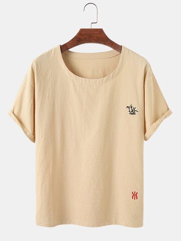 Solid Color Embroidered T-Shirts