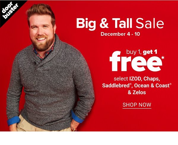  Buy 1, Get 2 Free select IZOD, Chaps, Saddlebred, Ocean & Coast & Zelos - Shop Now