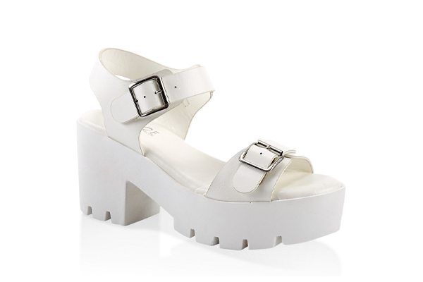 Double Buckle Chunky Platform Sandals