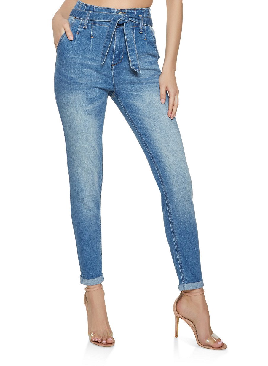 Almost Famous Tie Waist Jeans