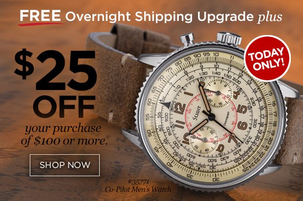 Free Overnight Shipping Upgrade for Father's Day + $25 off $100