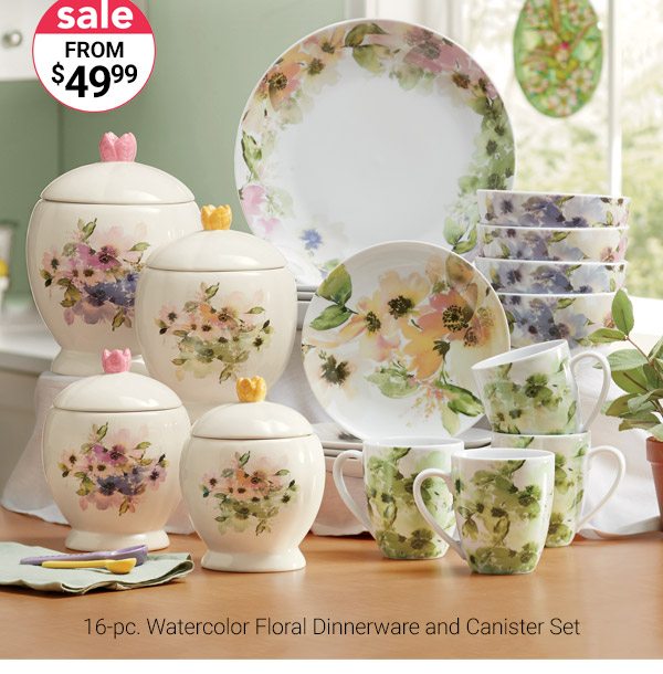 16-pc. Watercolor Floral Dinnerware and Canister Set Sale From $49.99