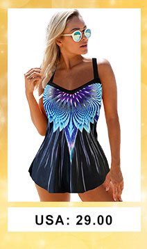 Printed Spaghetti Strap Swimdress and Panty