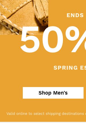 50% off Men's Spring Essentials