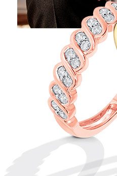 10K Rose Gold Diamond Anniversary Band