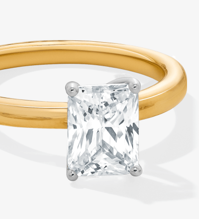 Lab-Grown Diamonds by KAY Radiant-Cut Solitaire Engagement Ring 1 ct tw 14K Yellow Gold (F/VS2)